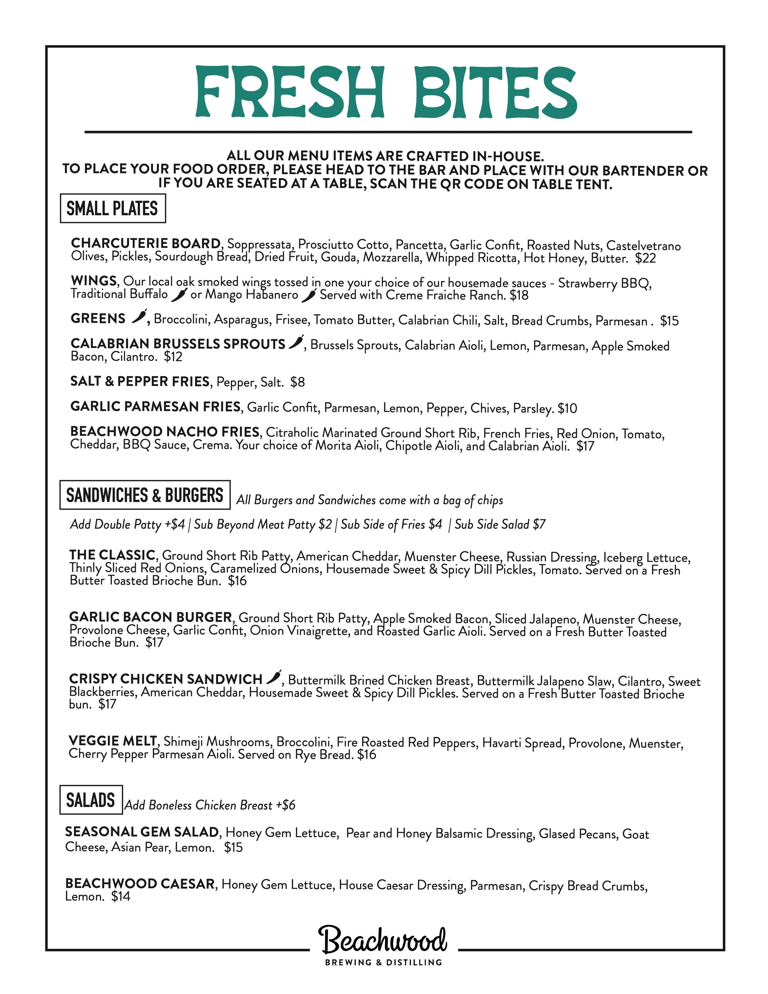 Bixby Knolls food menu