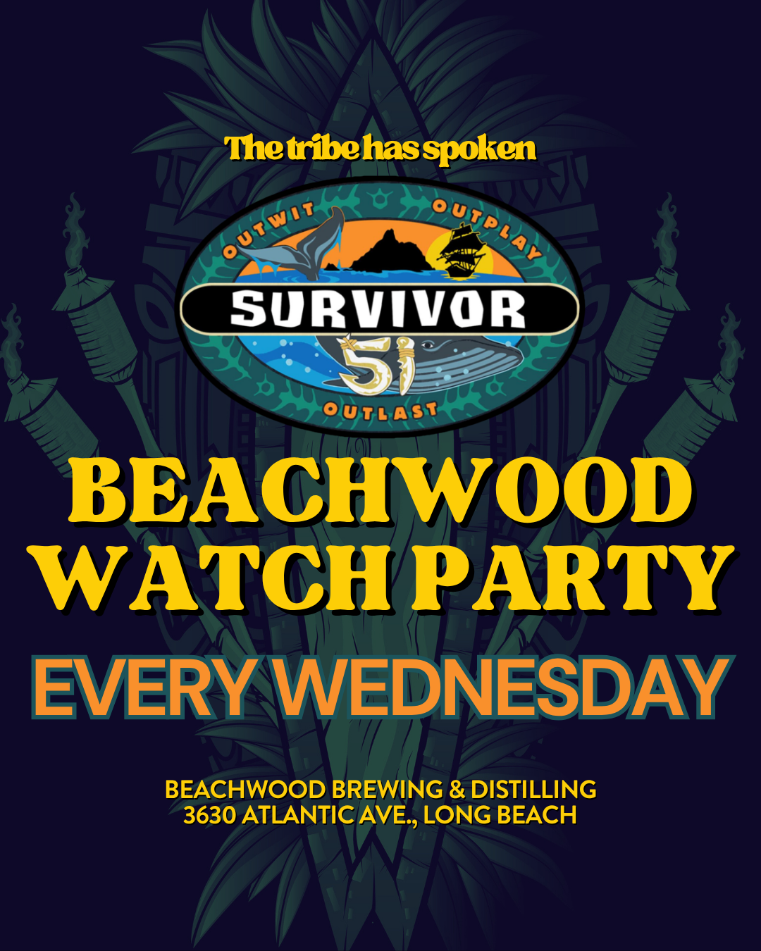 Survivor Watch Party at Beachwood Distilling ๐น Bixby Knolls Long Beach