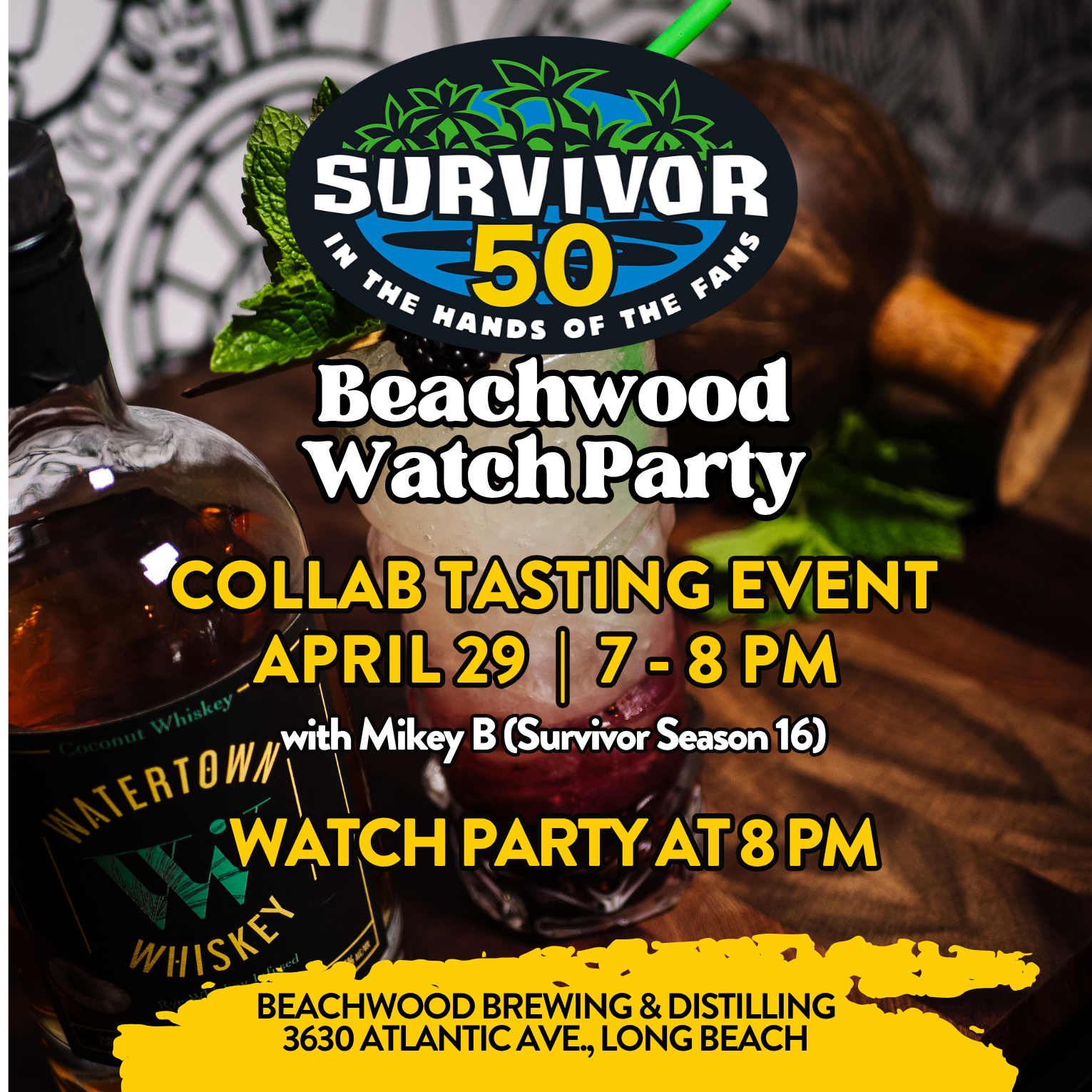 Survivor Season 50 Watch Party + SPECIAL EVENT at Beachwood Brewing & Distilling