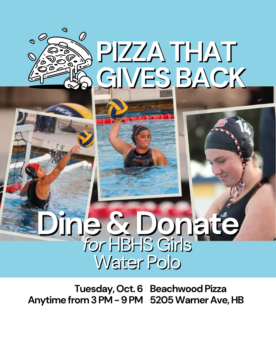 Fundraiser Event at Beachwood Pizza ๐ 5205 Warner Ave., Huntington Beach