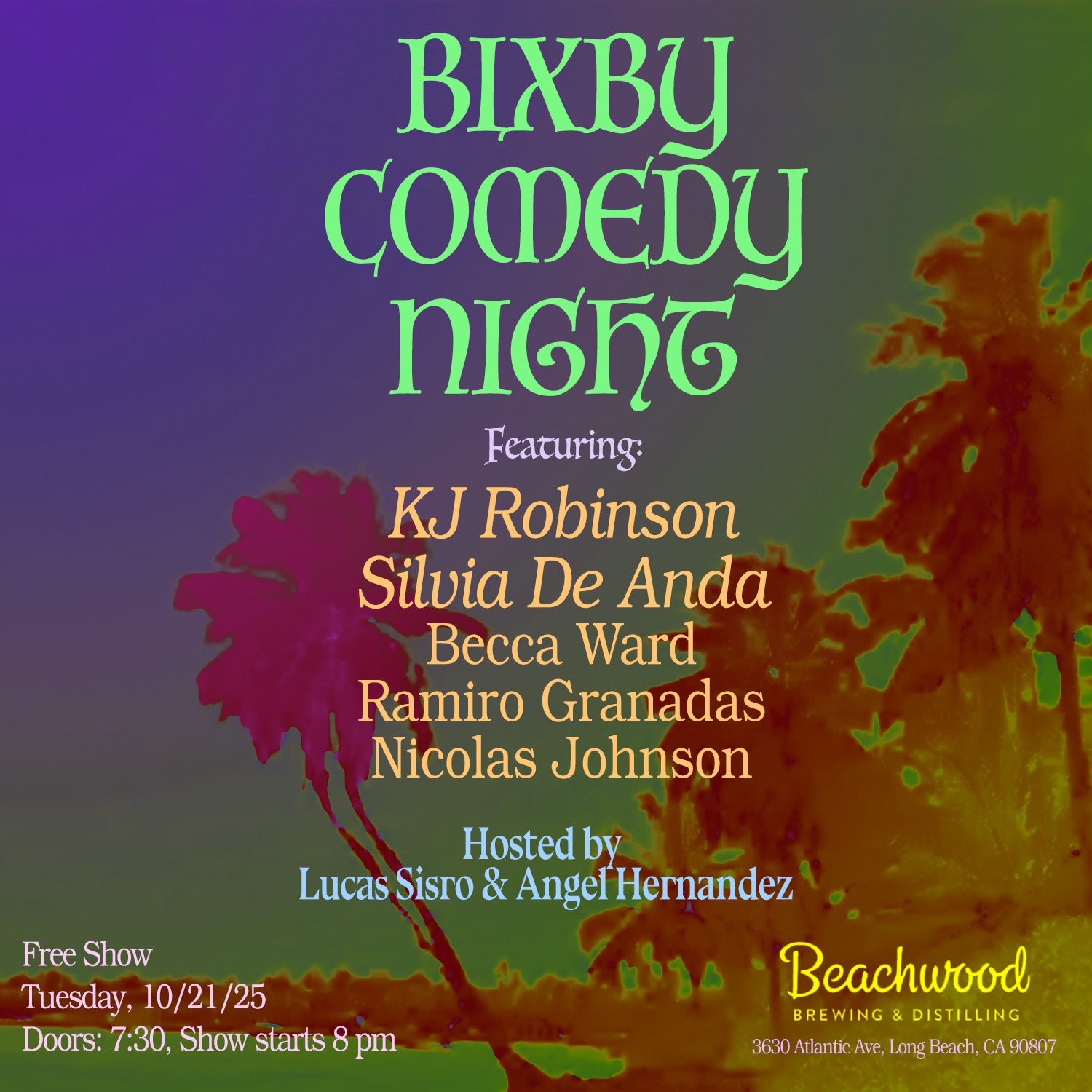 Free Comedy Show Night at Beachwood Brewing & Distilling