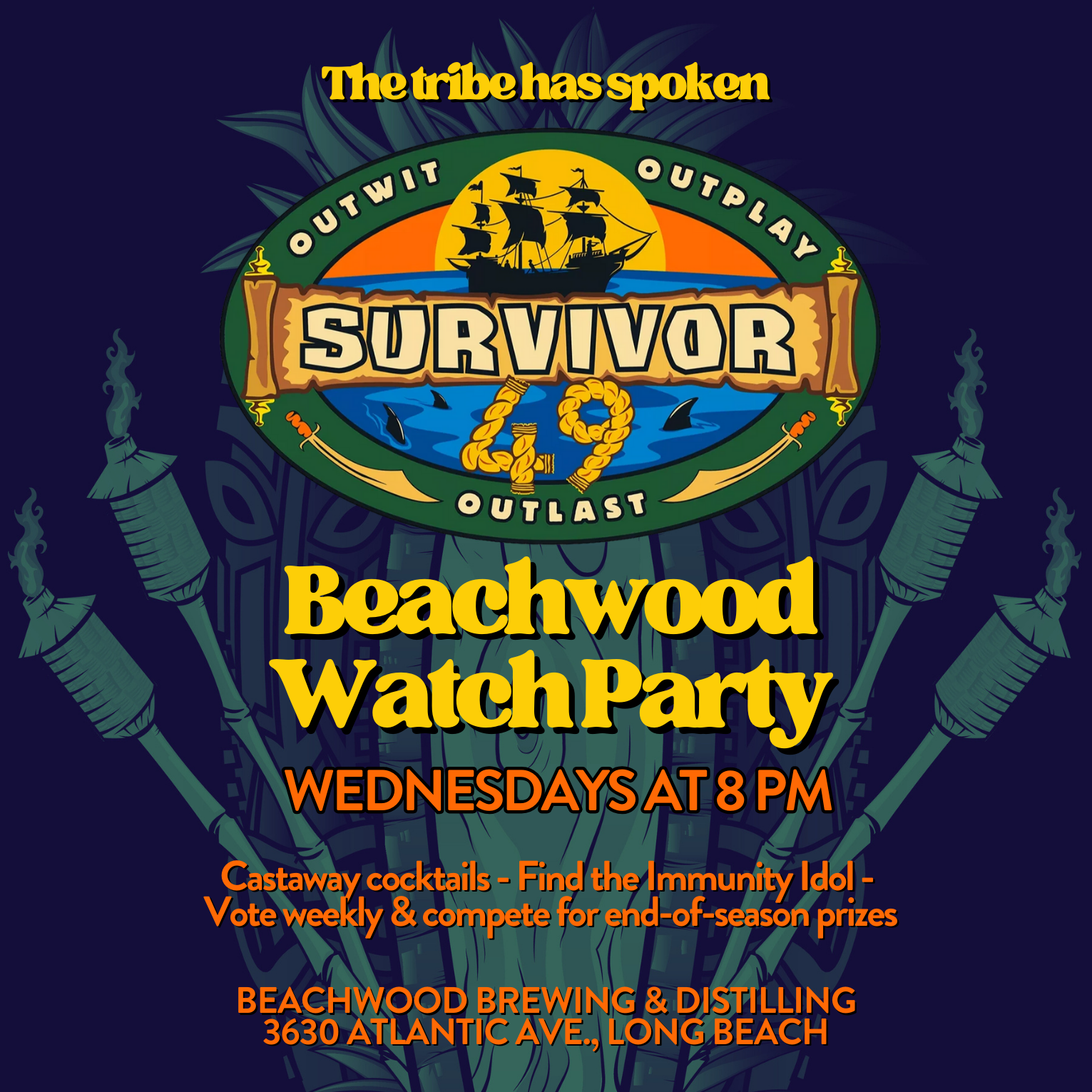 The Tribe Has Spoken | Survivor Season 49 Watch Party at Beachwood Brewing & Distilling