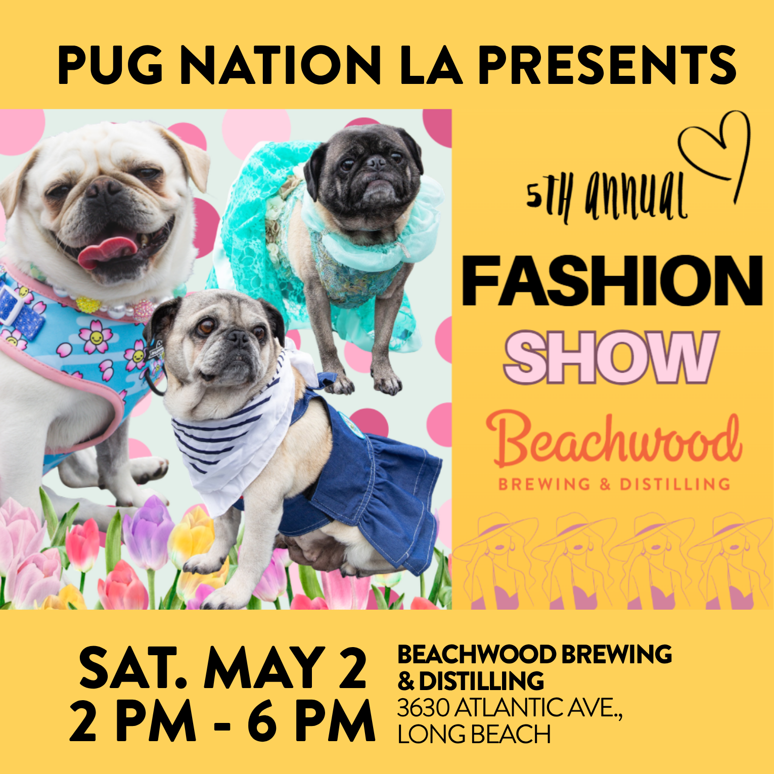 Pug Nation LA Fashion Show Fundraiser at Beachwood Brewing & Distilling